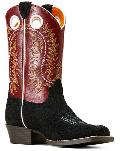 Image #1 - Ariat Boys' Derby Monroe Western Boots - Square Toe , Black, hi-res