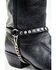 Almax Women's Rhinestone Stud Leather Boot Strap, Black, hi-res