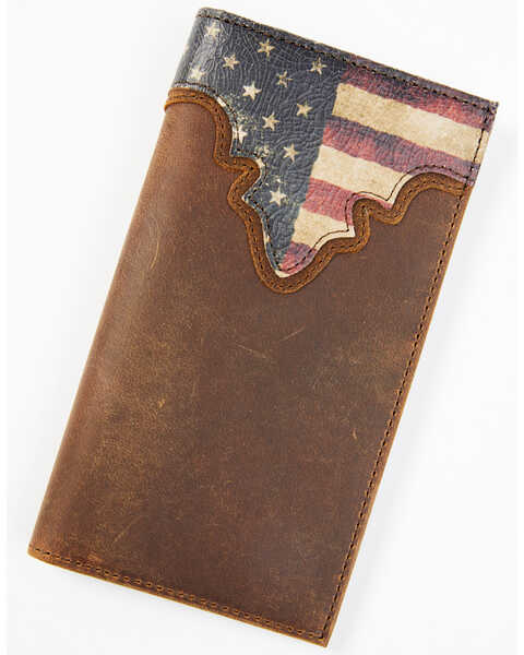 Image #1 - Cody James Men's Distressed Patriotic Checkbook Wallet, Red/white/blue, hi-res