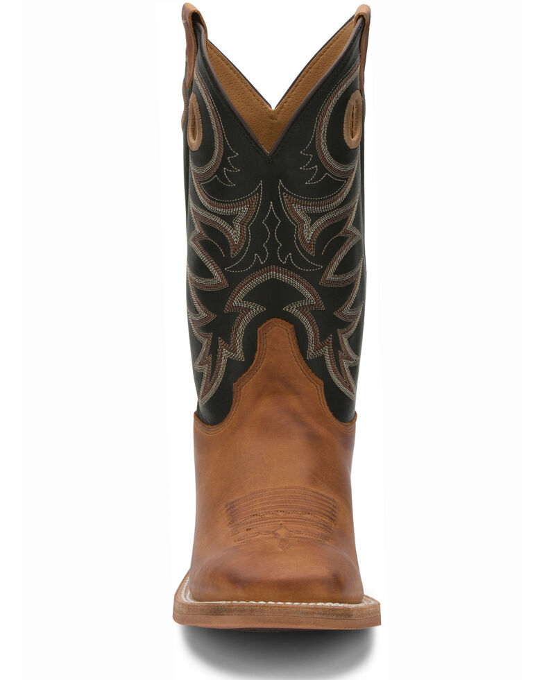 Justin Men's Bent Rail Cowboy Boots - Square Toe, Tobacco, hi-res