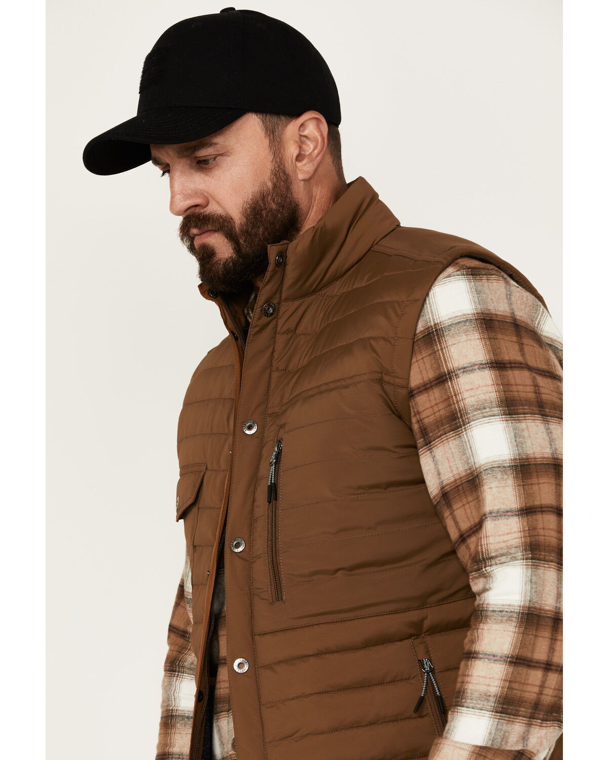 Image #2 - Dakota Grizzly Men's Bryce Quilted Insulated Fleece Lined Vest, Brown, hi-res