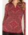 Image #3 - Idyllwind Women's Bamndana Bandana Print Long Sleeve Button-Down Stretch Western Riding Shirt, Red, hi-res