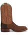Image #2 - Justin Men's King Exotic Ostrich Western Boots - Broad Square Toe, Cognac, hi-res