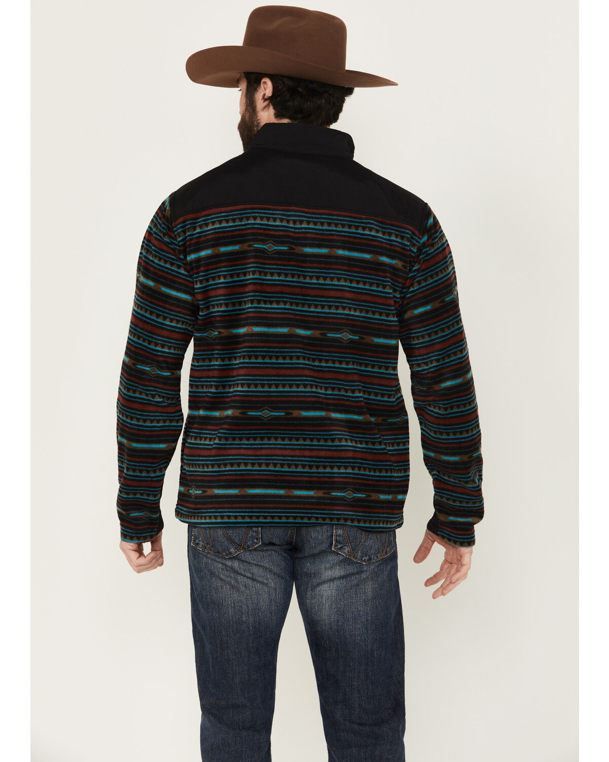 Image #4 - Ariat Men's Basis 2.0 Southwestern Striped 1/4 Zip Pullover, Black, hi-res