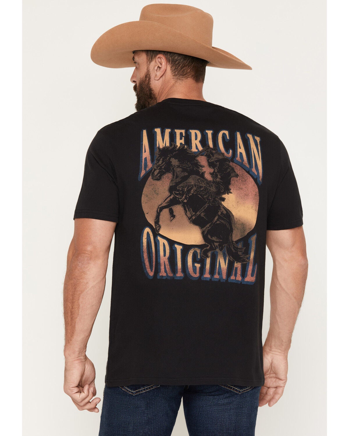 Image #1 - Wrangler Men's American Original Short Sleeve Graphic T-Shirt, Black, hi-res