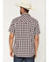 Image #4 - Moonshine Spirit&reg; Men's West Virginia Plaid Print Short Sleeve Snap Flannel Shirt, Burgundy, hi-res