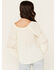 Image #4 - Jolt Women's Lace Trim Peasant Top, Ivory, hi-res