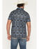 Image #4 - Rock & Roll Denim Men's Southwestern Print Short Sleeve Button-Down Stretch Polo Shirt, Blue, hi-res