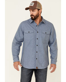 Dakota Grizzly Men's Solid Sky Blue Major Long Sleeve Button-Down Western Flannel Shirt , Blue, hi-res