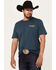 Image #2 - Wrangler Men's Boot Barn Exclusive Steer Head Logo Short Sleeve Graphic T-Shirt, Navy, hi-res