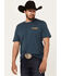Image #2 - Wrangler Men's Boot Barn Exclusive Steerhead Logo Short Sleeve Graphic T-Shirt , Navy, hi-res