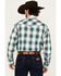 Image #4 - Roper Men's Amarillo Plaid Print Long Sleeve Snap Western Shirt, Turquoise, hi-res