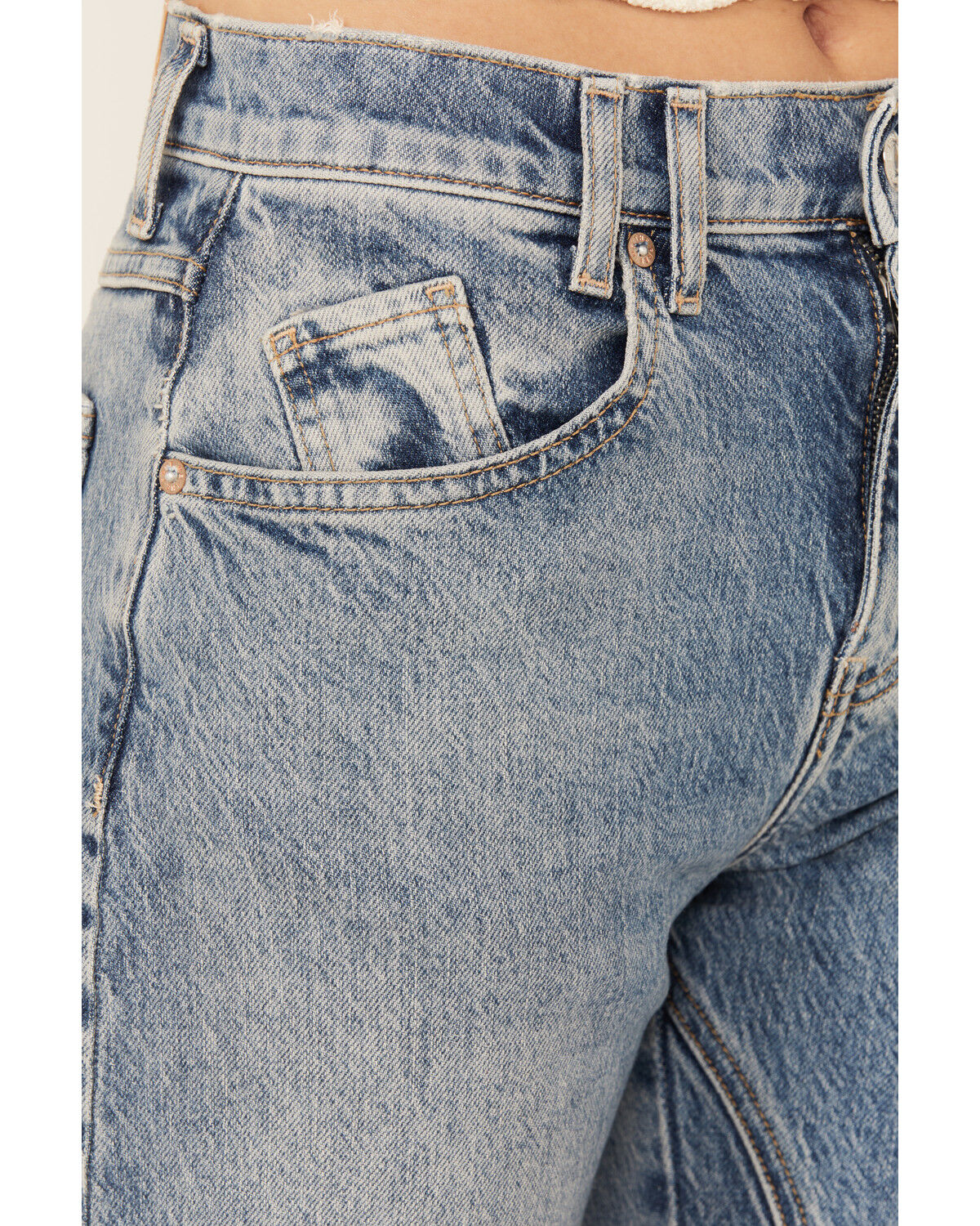 Image #2 - Free People Women's Risk Taker Straight Stretch Denim Jeans, Light Wash, hi-res