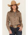 Image #1 - Cinch Women's TENCEL&trade; Striped Print Long Sleeve Button-Down Stretch Western Shirt, Brown, hi-res