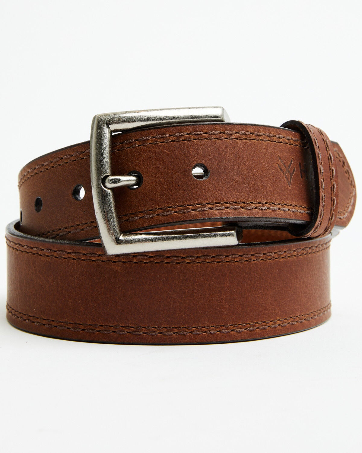 Image #1 - Hawx Men's Triple Stitch Work Belt, Brown, hi-res