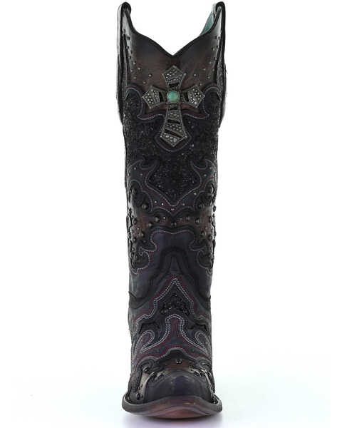 Image #5 - Corral Women's Glitter Inlay & Cross Western Boots - Snip Toe, , hi-res