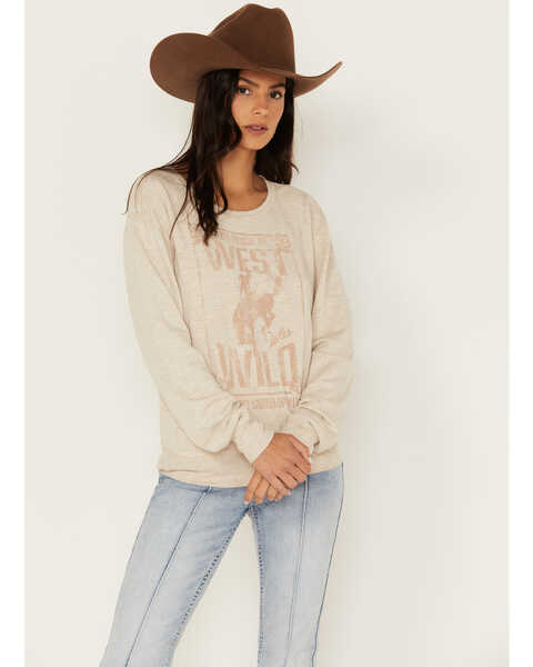Idyllwind Women's Wild West Graphic Sweatshirt, Oatmeal, hi-res