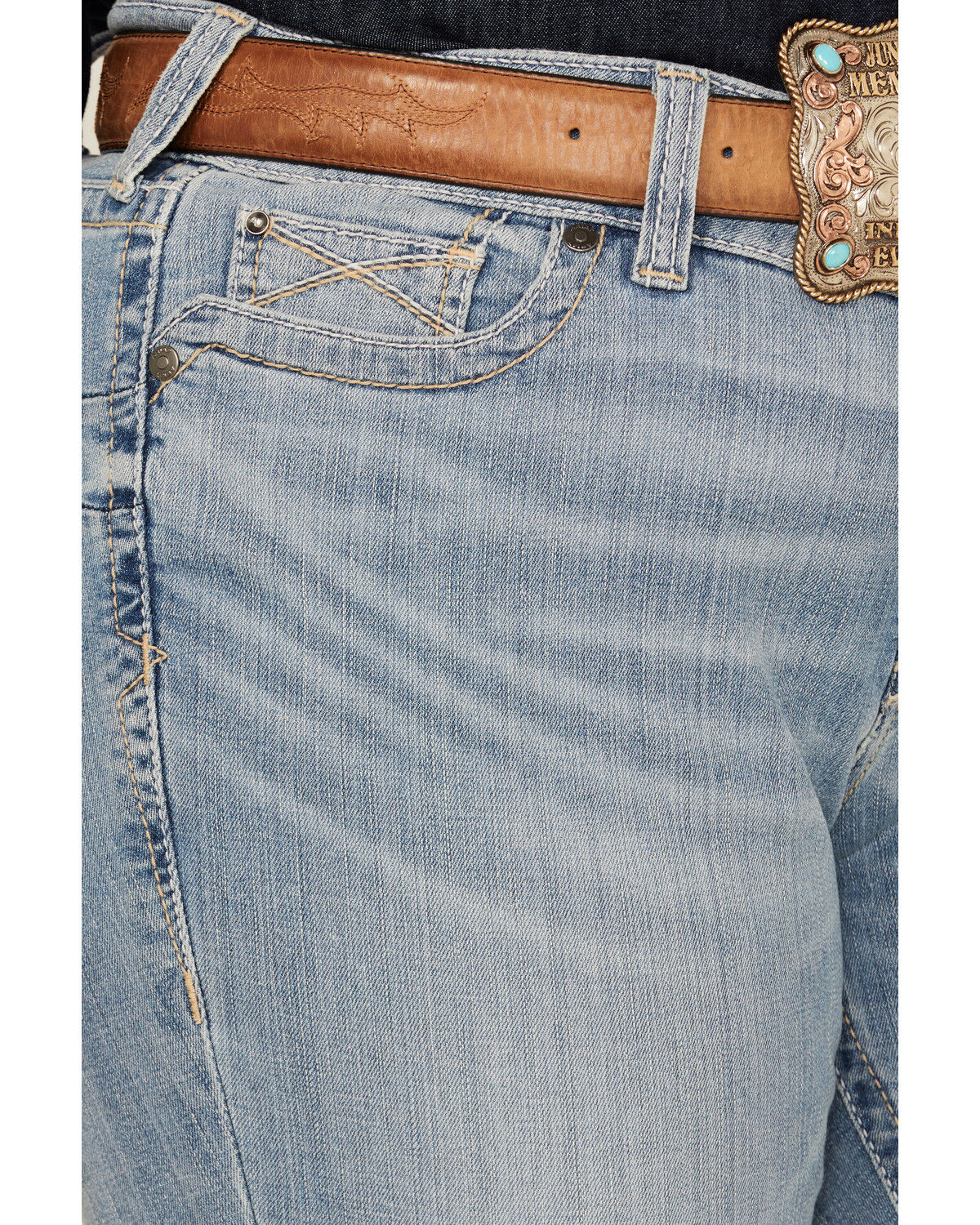 Image #2 - Ariat Women's Light Wash Mid Rise Kehlani Stretch Bootcut Jeans - Plus, Light Wash, hi-res
