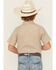 Image #4 - Cody James Boys' Grill and Greet Medallion Print Short Sleeve Snap Western Shirt, Tan, hi-res