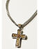 Image #2 - M & F Western Men's Twister Antique Cross Necklace, Silver, hi-res