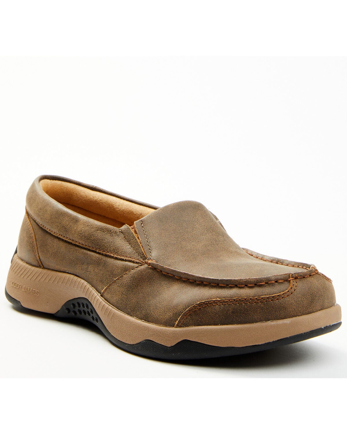 Cody James Men's Trust Me Beaned Slip-On Casual Oxford Shoes - Moc Toe, Tan, hi-res