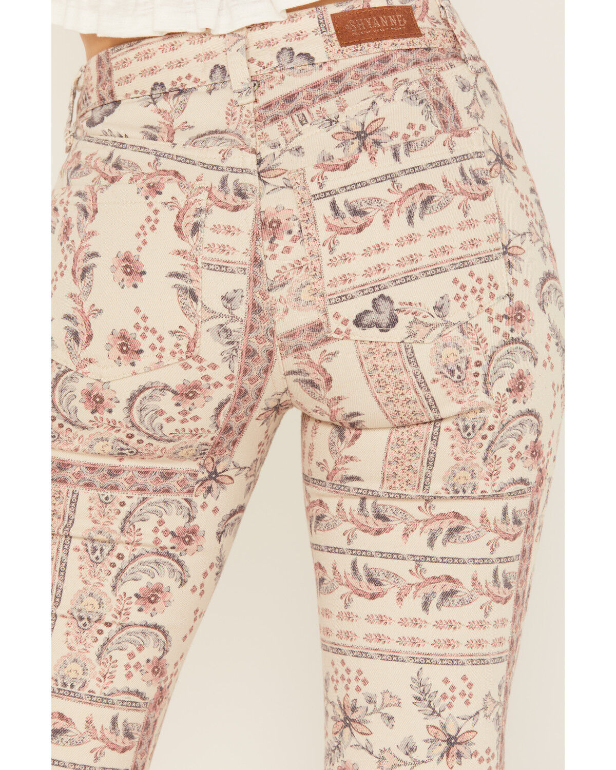 Image #4 - Shyanne Women's High Rise Paisley Americana Print Flare Jeans, Multi, hi-res