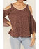 Wild Moss Women's Mauve Ditsy Floral Cold Shoulder Woven Top, Mauve, hi-res
