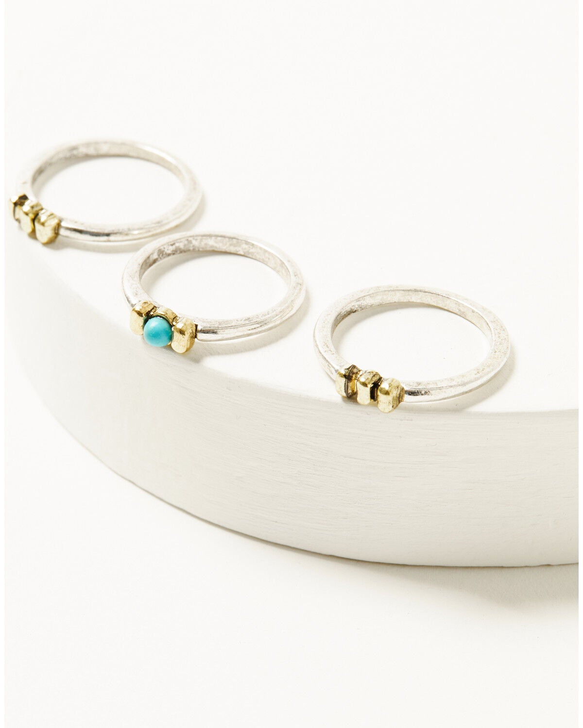 Image #2 - Shyanne Women's Americana Longhorn Ring Set - 5 Piece, Silver, hi-res