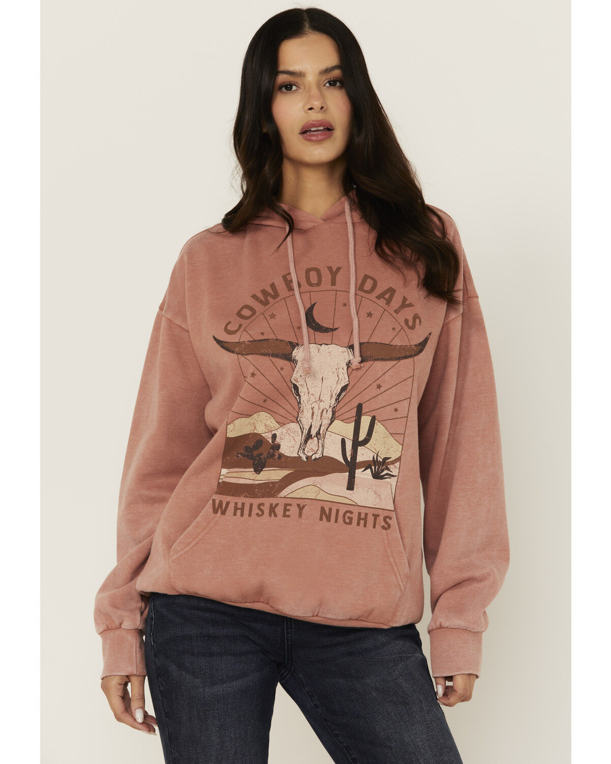 Image #1 - Youth in Revolt Women's Cowboy Days Graphic Hoodie, Rust, hi-res