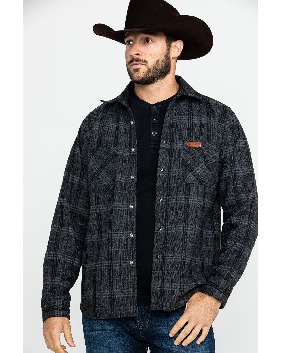 Image #1 - Outback Trading Co. Men's Black Clyde Big Flannel Shirt, Black, hi-res