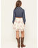 Image #4 - Sugar California Girls' Floral Lace Long Sleeve Button-Down Denim Dress, Multi, hi-res