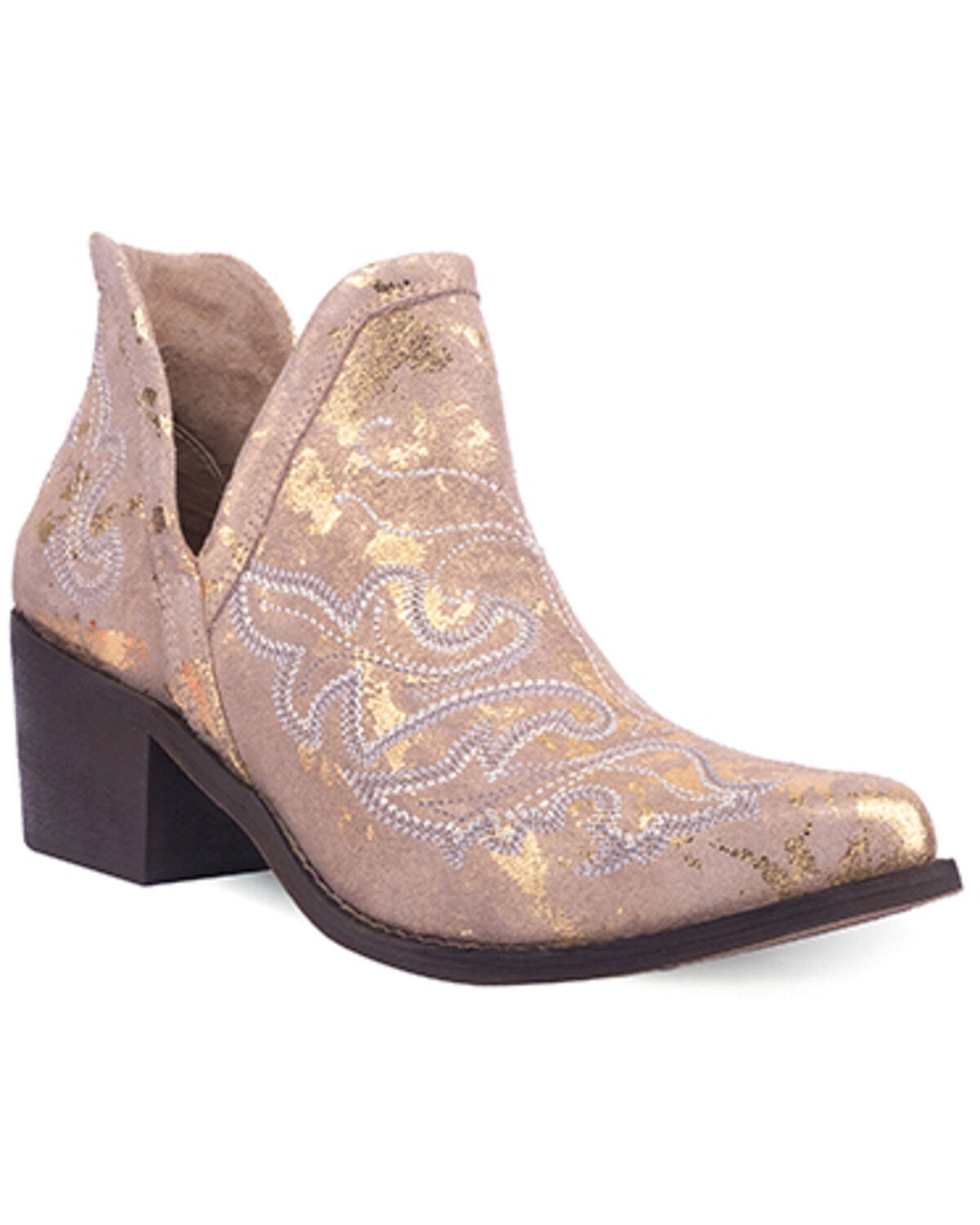 Circle G Women's Western Booties - Snip Toe, Sand, hi-res