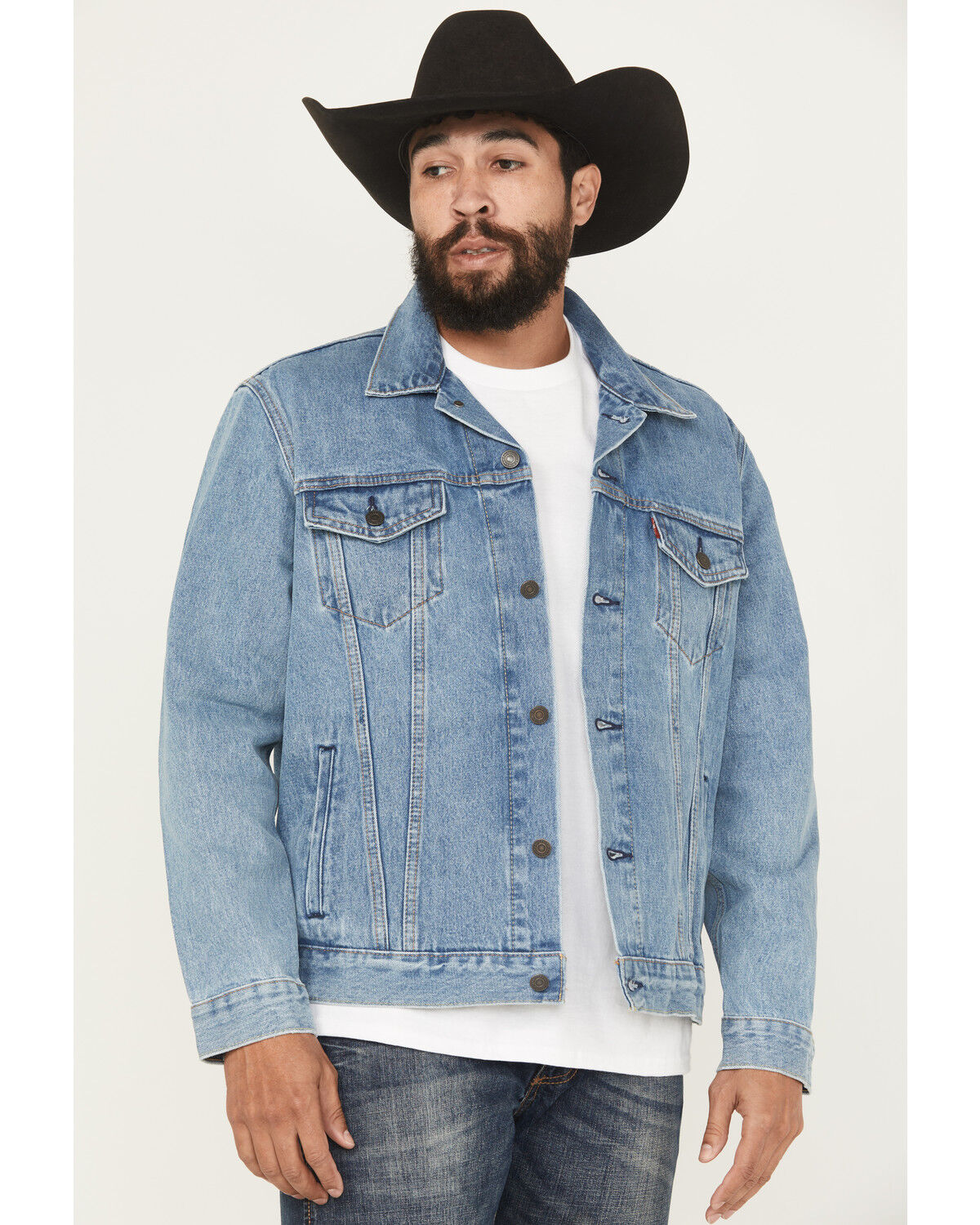 Image #1 - Levi's Men's Light Wash Denim Trucker Jacket, Light Wash, hi-res