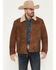 Image #1 - Scully Men's Sherpa Lined Leather Zip Jacket, Brown, hi-res