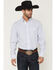 Image #1 - George Strait by Wrangler Stripe Print Long Sleeve Button-Down Stretch Western Shirt - Big, White, hi-res