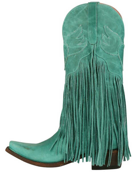 Image #3 - Junk Gypsy by Lane Women's Dreamer Fringe Western Boots - Snip Toe, Turquoise, hi-res