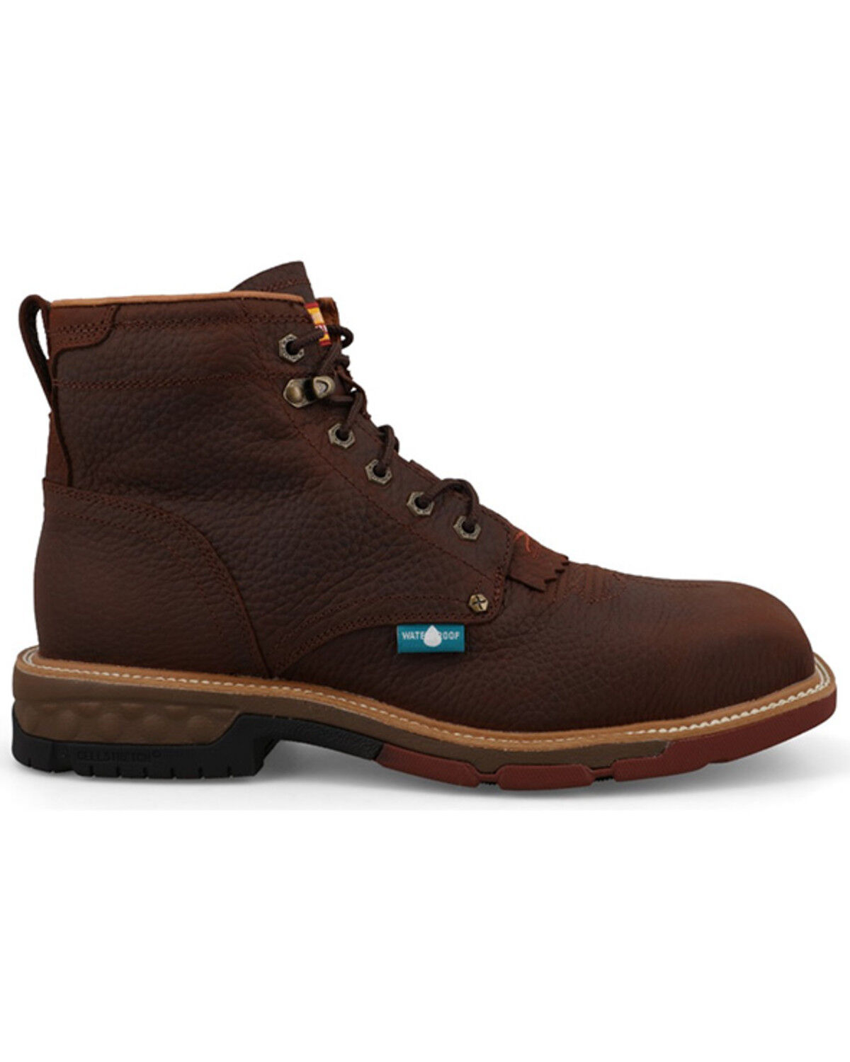 Image #2 - Twisted X Men's 6" CellStretch® Lacer Work Boots - Nano Toe, Coffee, hi-res