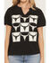 Image #3 - Blended Women's Steer Head Checkerboard Short Sleeve Graphic Tee, White, hi-res