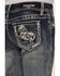 Grace in LA Girls' Paisley Horse Pocket Bootcut Jeans, Blue, hi-res