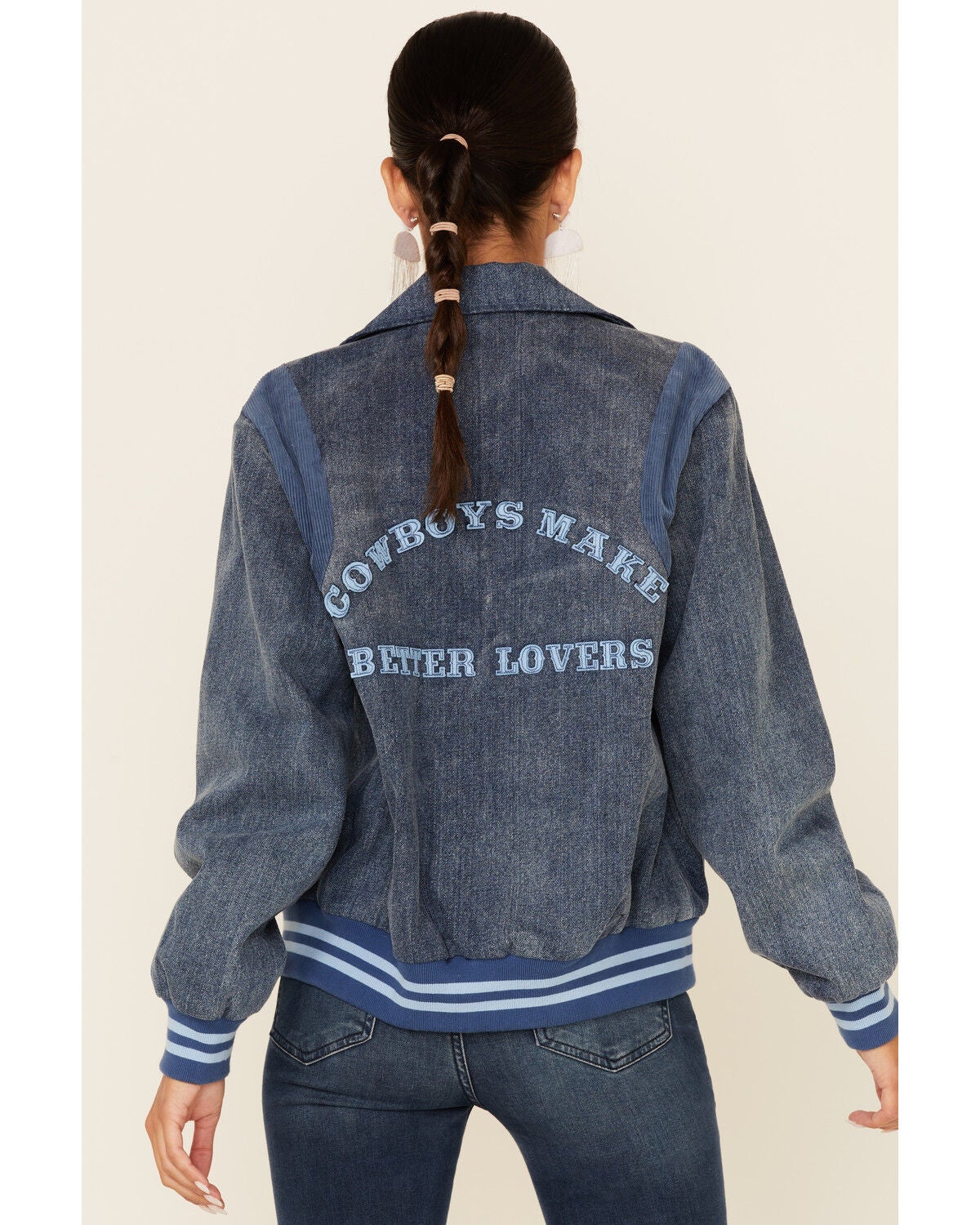 Snap-Front Denim Bomber Jacket | Sheplers