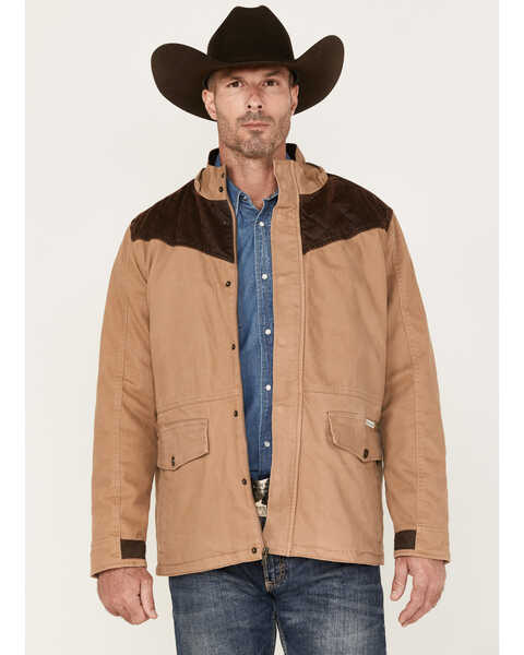 Image #1 - Cody James Men's Olton Utility Canvas Rancher Hooded Jacket, Beige/khaki, hi-res