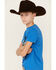 Image #2 - Rock & Roll Denim Boys' Buck Horse Short Sleeve Graphic T-Shirt , Blue, hi-res