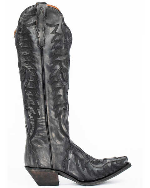 Image #2 - Dan Post Women's Hallie Western Boots - Snip Toe, Black, hi-res