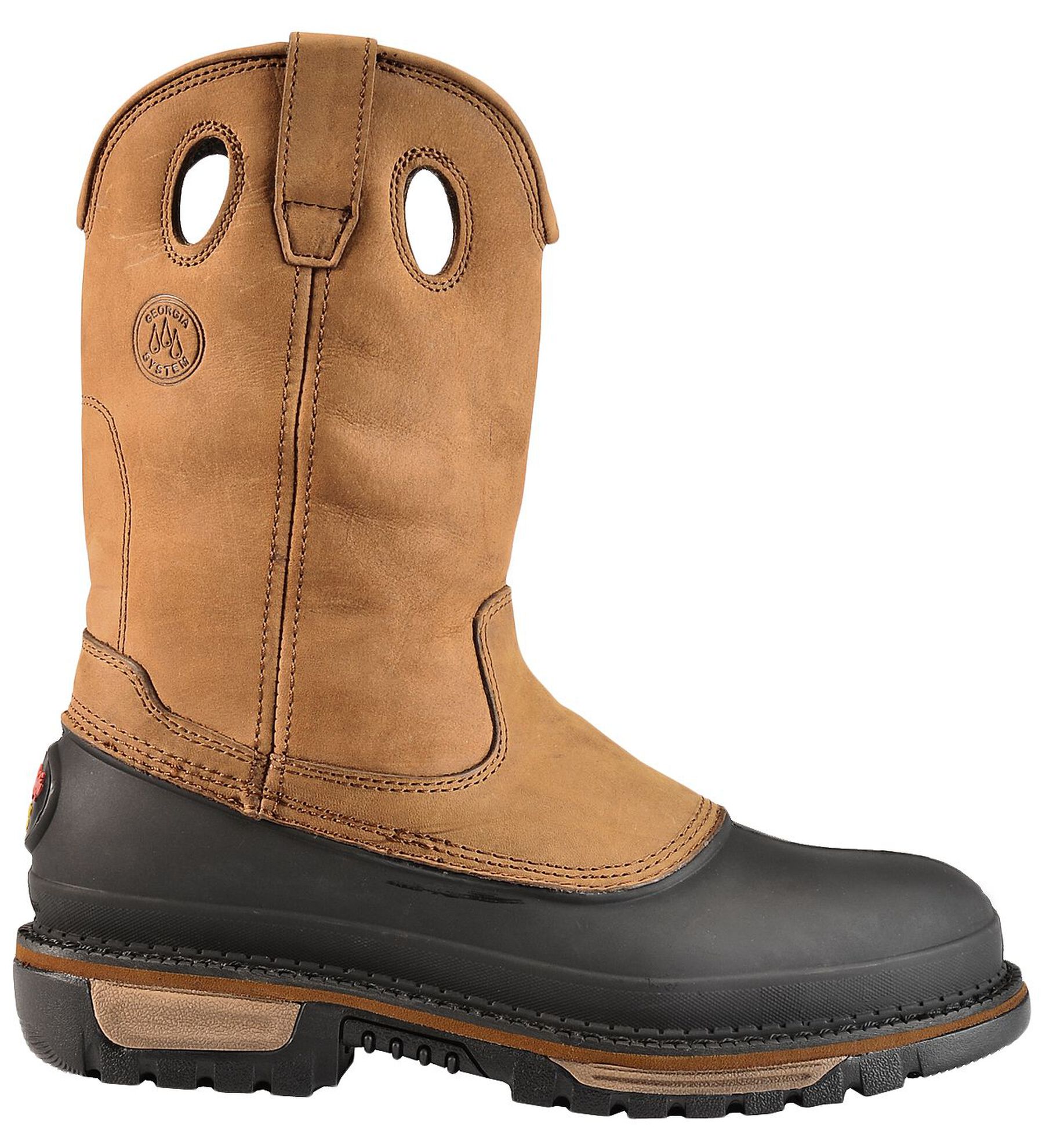 Georgia Boot Men s Mud Dog Waterproof Pull On Work Boots Steel Toe Sheplers