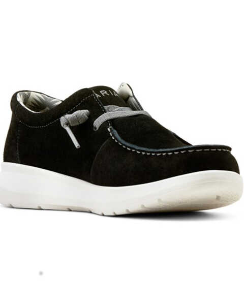 Image #1 - Ariat Men's Hilo Stretch Lace Casual Shoes - Moc Toe , Black, hi-res