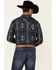 Rock & Roll Denim Men's Navy Southwestern Print Long Sleeve Snap Western Shirt , Navy, hi-res