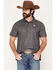 Image #1 - Rock & Roll Denim Men's Geo Print Short Sleeve Button-Down Stretch Polo, Black, hi-res