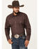 Image #1 - Roper Men's Amarillo Medallion Print Long Sleeve Pearl Snap Western Shirt, Brown, hi-res