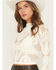 Image #2 - By Together Women's Floral Mesh Long Sleeve Top, Cream, hi-res