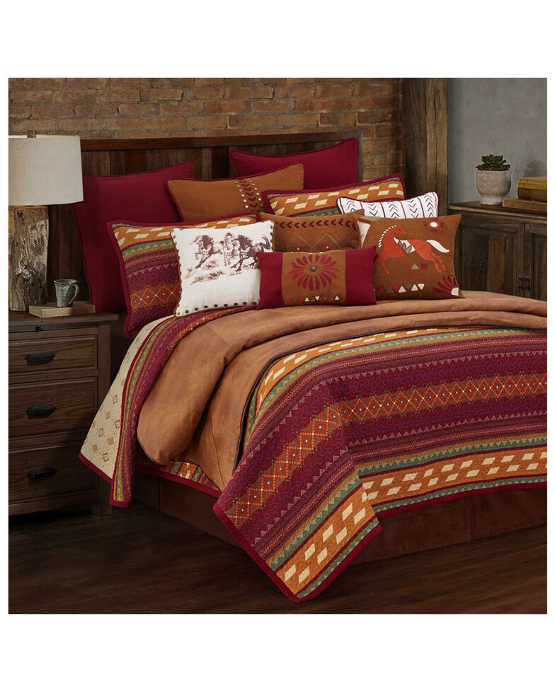 HiEnd Accents Twin Reversible Solace Quilt Set, Red, hi-res